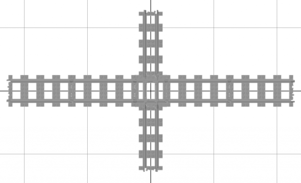 Dual Gauge: 90° crossing of a standard gauge track and a narrow gauge track