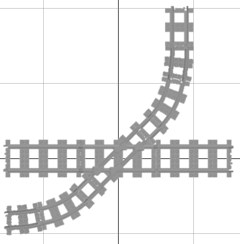 Dual Gauge: 45° crossing of a diverting narrow gauge track