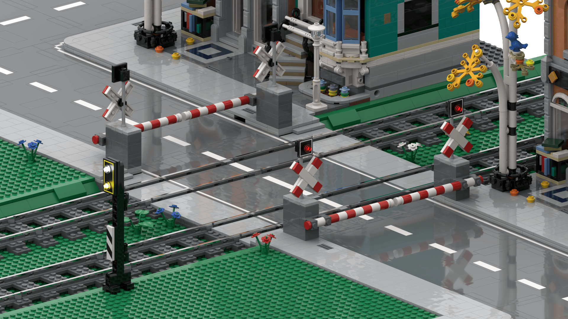 Mattzobricks level crossing with control signal